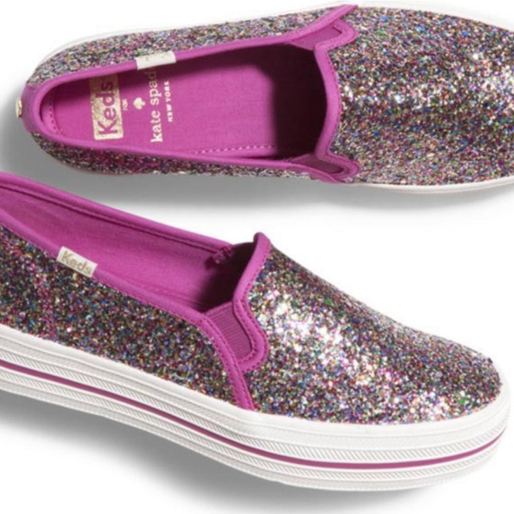 kate spade triple decker rainbow glitter keds